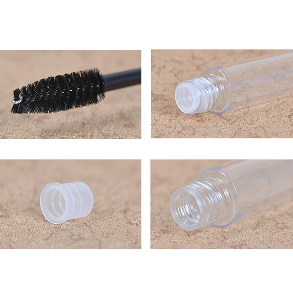 

6pcs Empty Eyelash Mascara Tubes Containers Portable Travel Size Clear Body Refillable Packaging Bottle eyelash cream tube