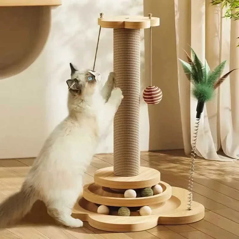 

Pet Cat Toy cat scratcher Turntable Funny Stick Balls Durable Sisal Scratching Cat Grab Column Board Pet Supplies