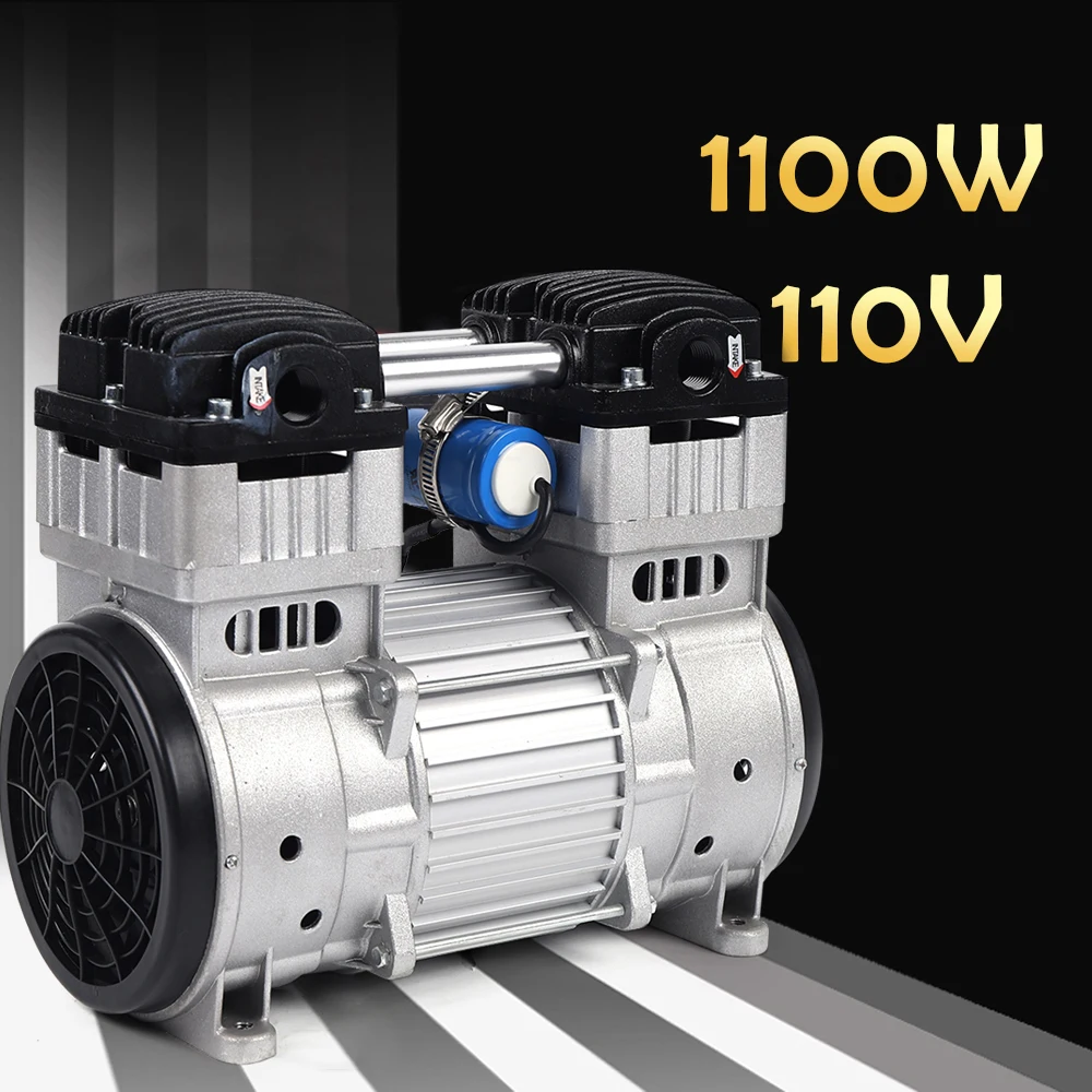 Oil-Free Vacuum Pump, 7CFM Industrial Air Compressor 1100W Oil-Free Piston Vacuum Pump Fully Automatic Quiet High Vacuum Piston