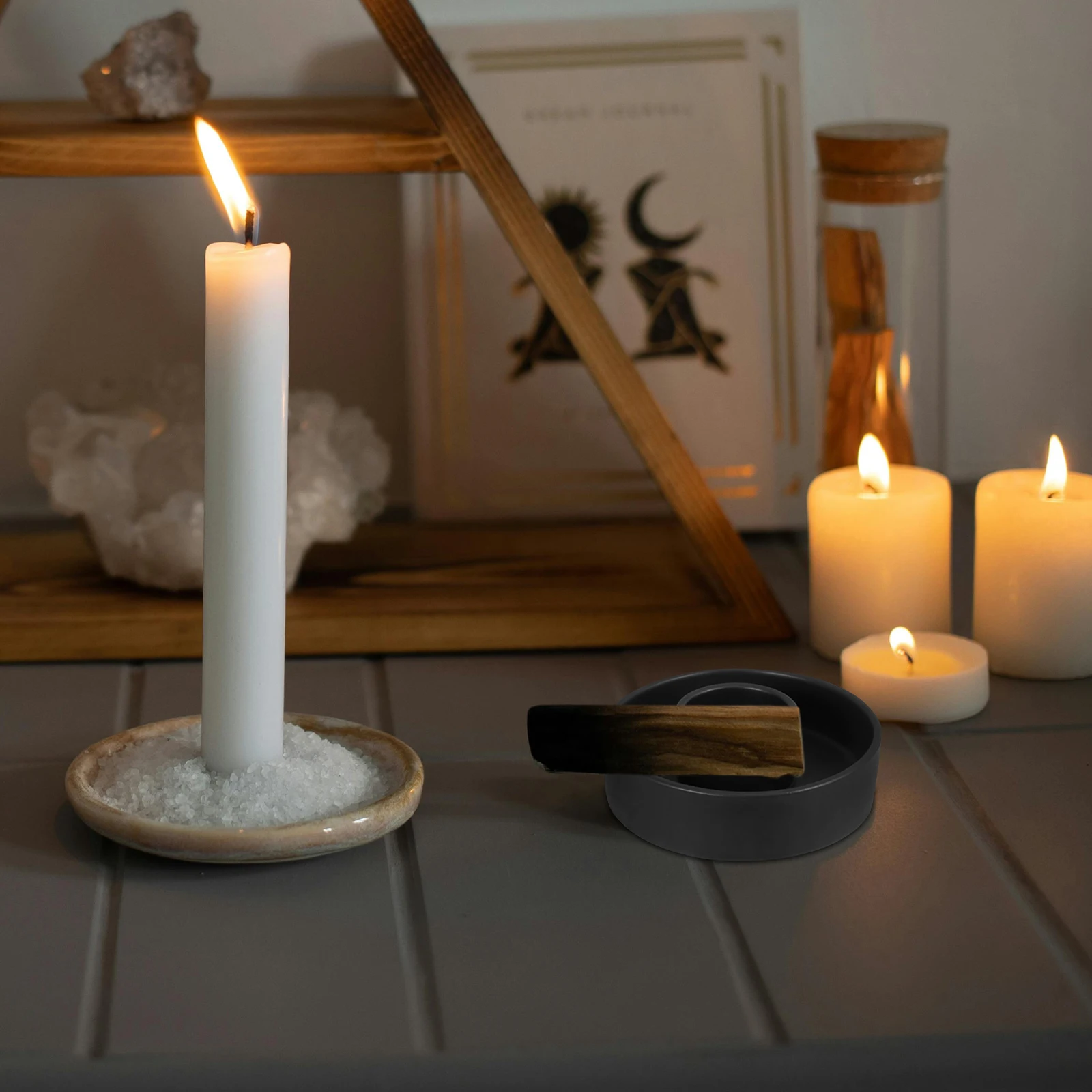 

Ceramic Incense Holder Sage Burner Smudge Bowl Aromatherapy Candlestick Decor Desktop Yoga Room Home Decor Incense Sticks Holder