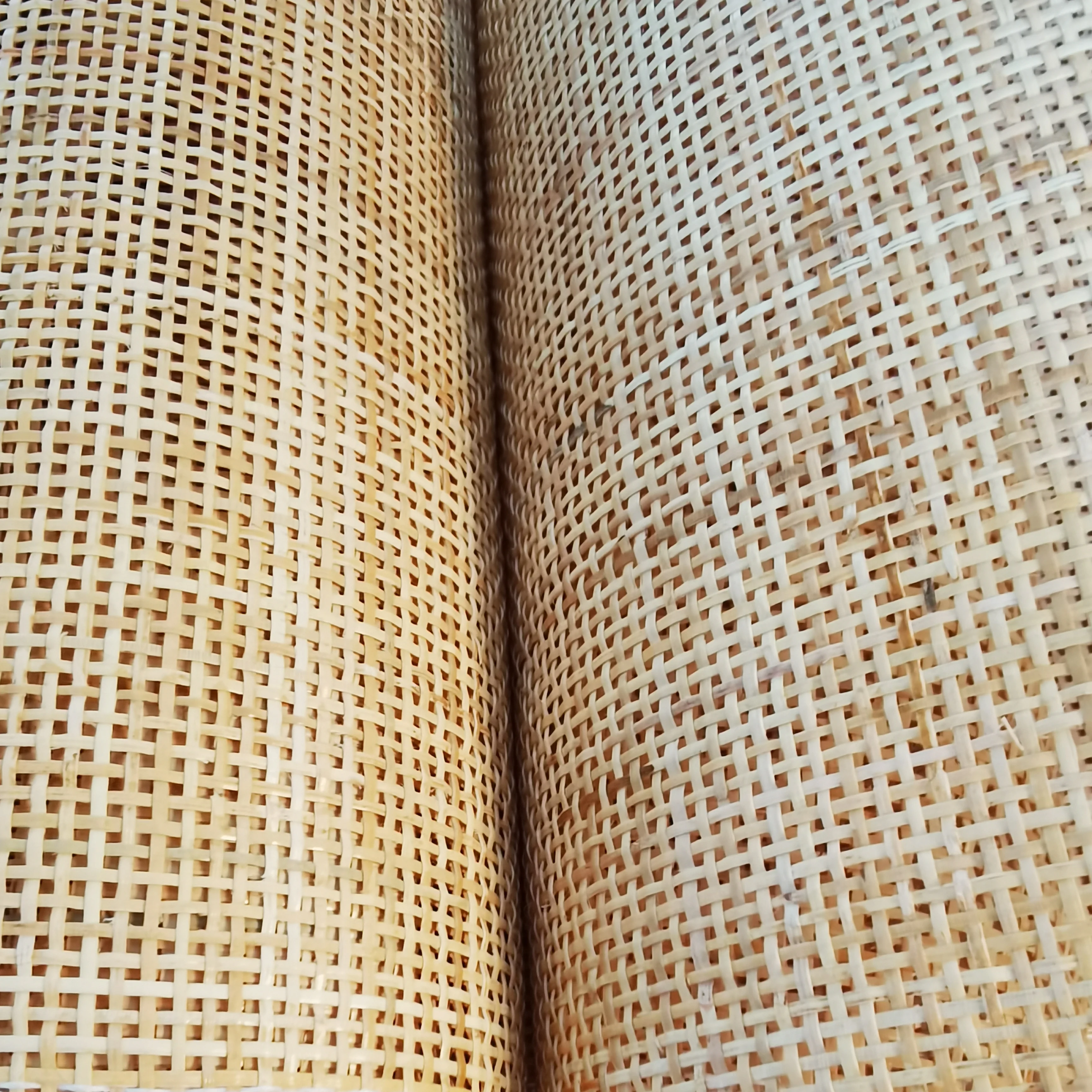 60CM X 15 Meters Natural Real Indonesian Cane Webbing Rattan Roll 2.0MM Checkered Furniture Chair Table Material