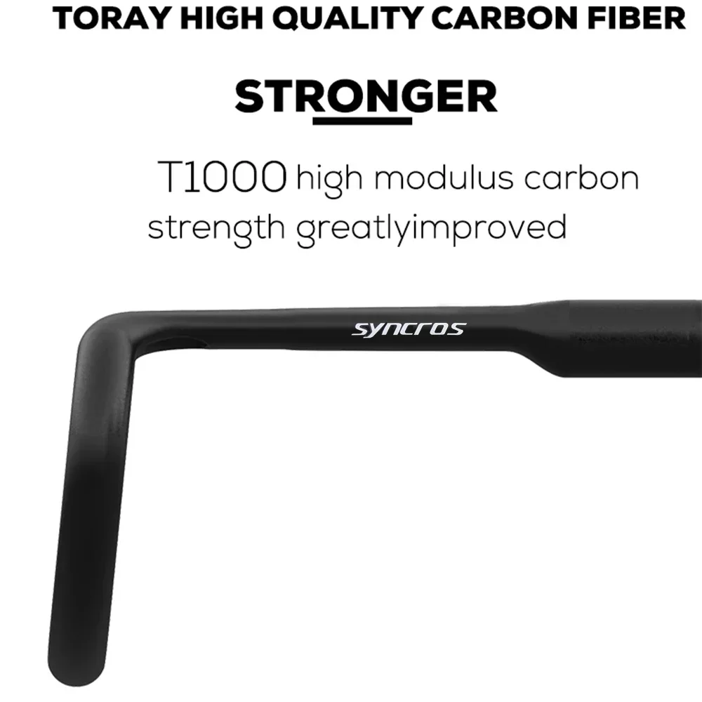 Carbon Handlebar Road Bike SYNCROS 260g Aero Comfort, Internal/External Cable Routing, Di2 Compatible, for Endurance & Long Ride