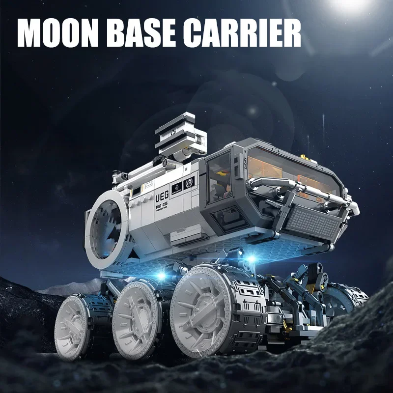 Technical 1182pcs Moon Base Carrier MOC Trasport Truck Building Blocks Car With Mechancial Arm Bricks Toys For Children Gifts