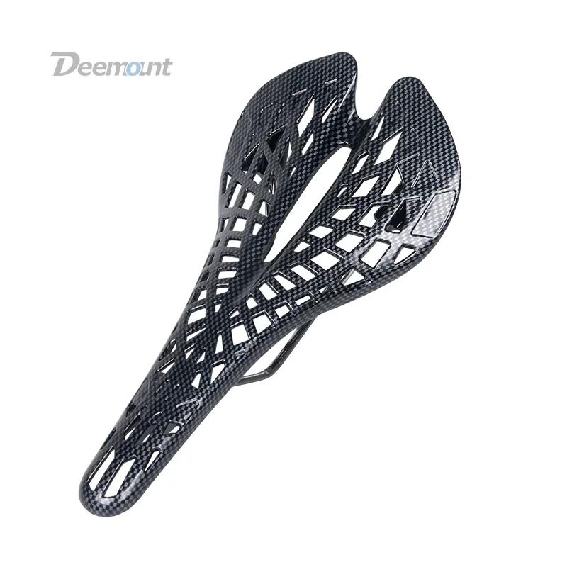 Deemount Streamlined Bike Saddle Breathable with Perforated Holes Nylon Durable Bike Seat Shock Absorption