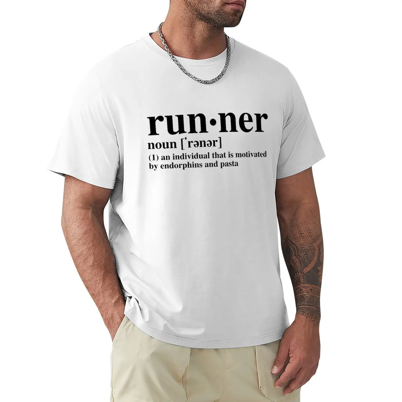 

Runner Definition B&W T-Shirt hippie clothes plus size t shirts mens graphic t-shirts funny