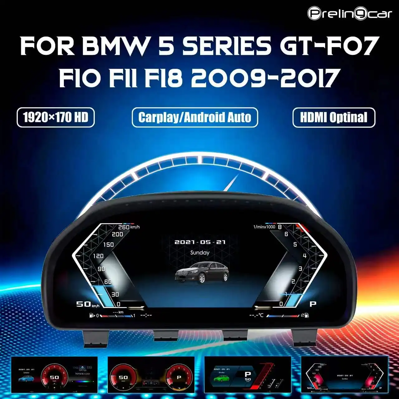 Car Dashboard Digital For BMW 5 Series F10 F11 F18 F06 F12 F13 F01 F02 F03 2009-2017 Years With Navigation Panel Speedometer Cockpit Voor Virtuel