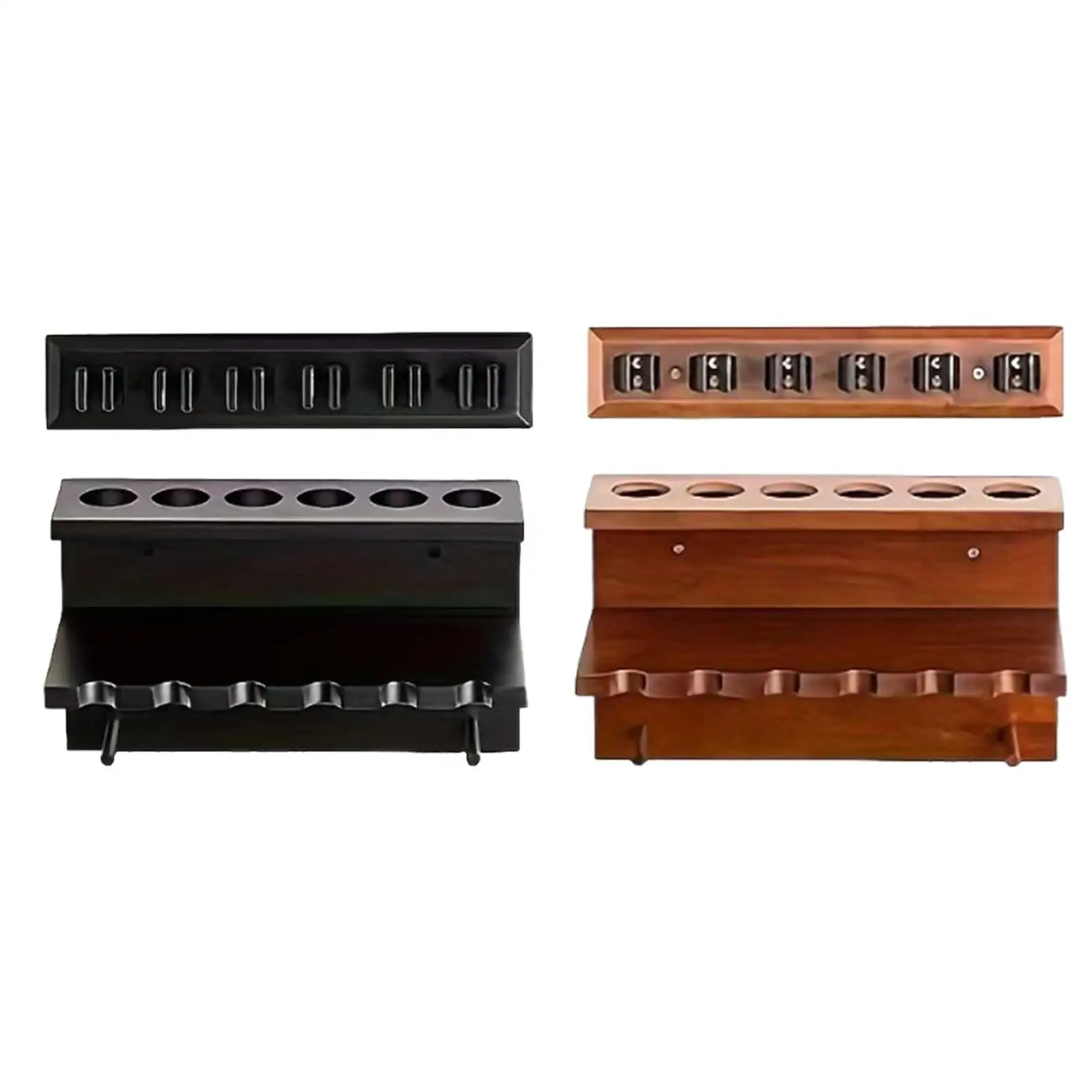 

Pool Cue Rack Billiard Cues Stand Sturdy Sleek Wooden Organizer Wall Mounted