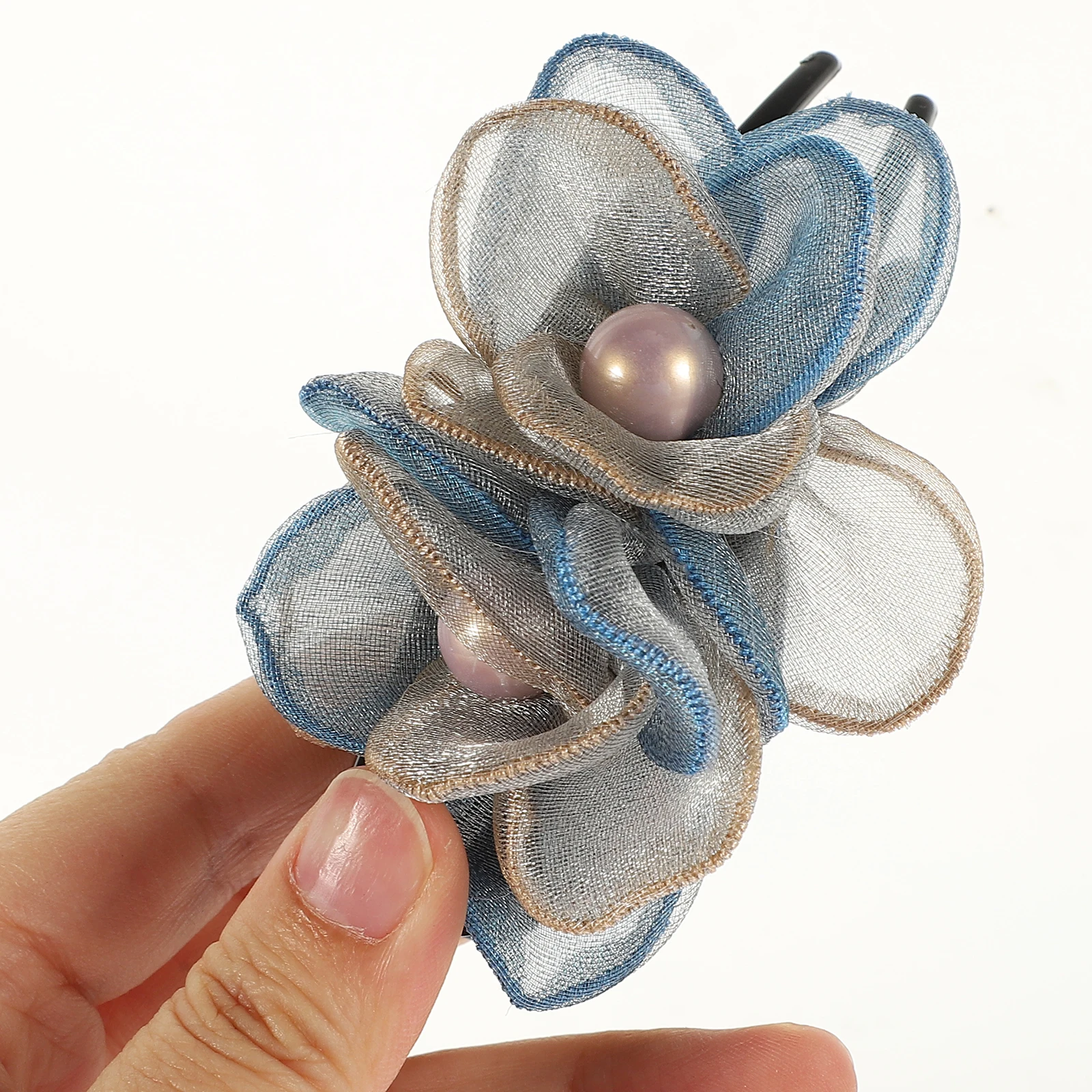 

Silk Flower Duckbill Hair Clips Women Accessories Stylish Evening Party Hair Decorations Plastic Material Reusable