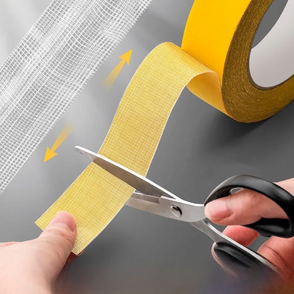 Extra Strength Double Sided Tape with Mesh Core for Reliable Adhesion Waterproof Tear-Resistant and Clean Peel-Off Performance