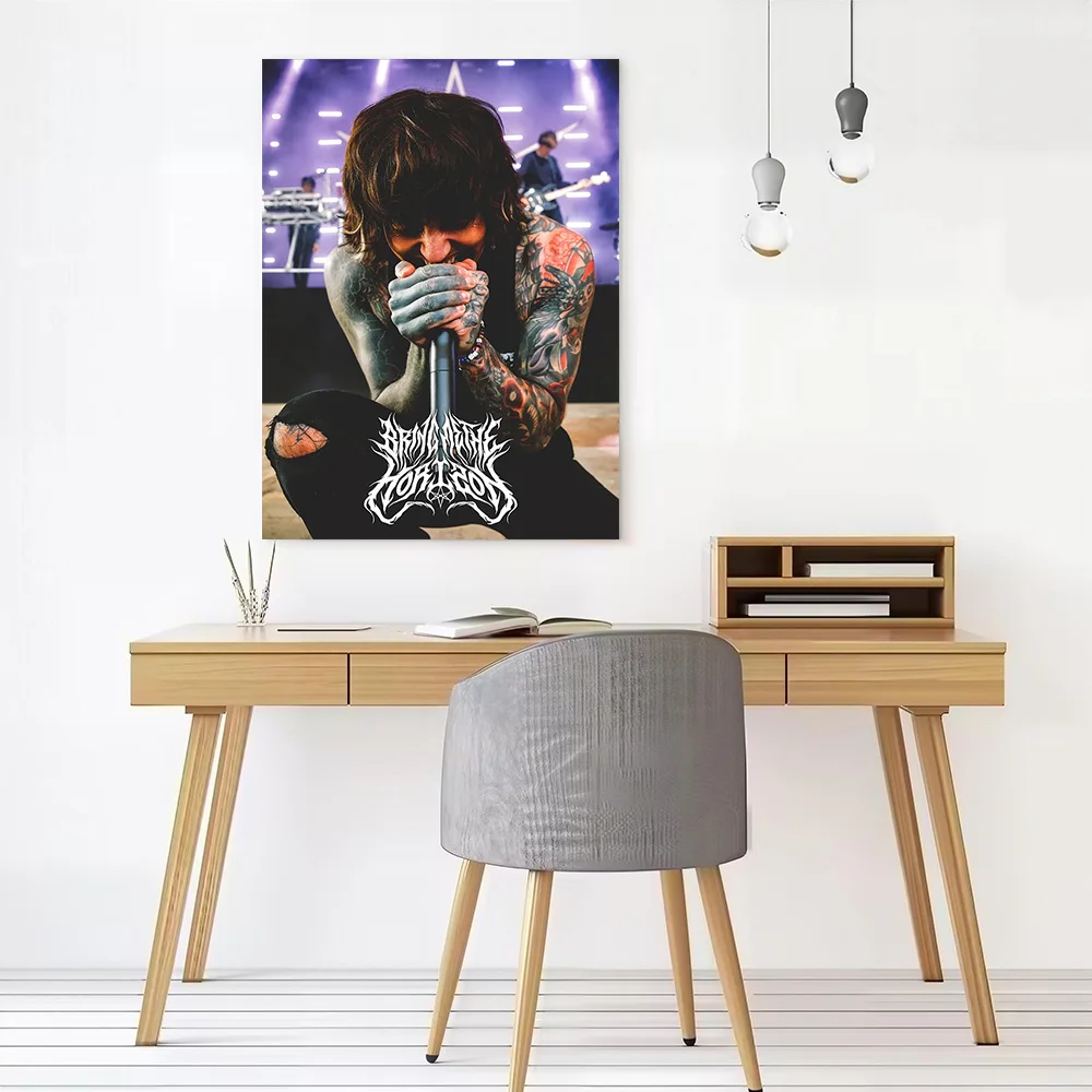 Bring Me The Horizon Singer on Stage Poster Canvas Wall Art Personalized Print Modern Painting Perfect Gift for Decor Luxury