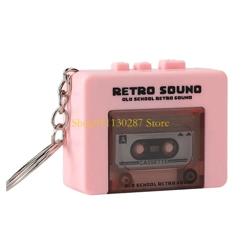 J1HC Miniature Retro Cassettes Keychains Creative Tape Recorders Keychains for Backpacks