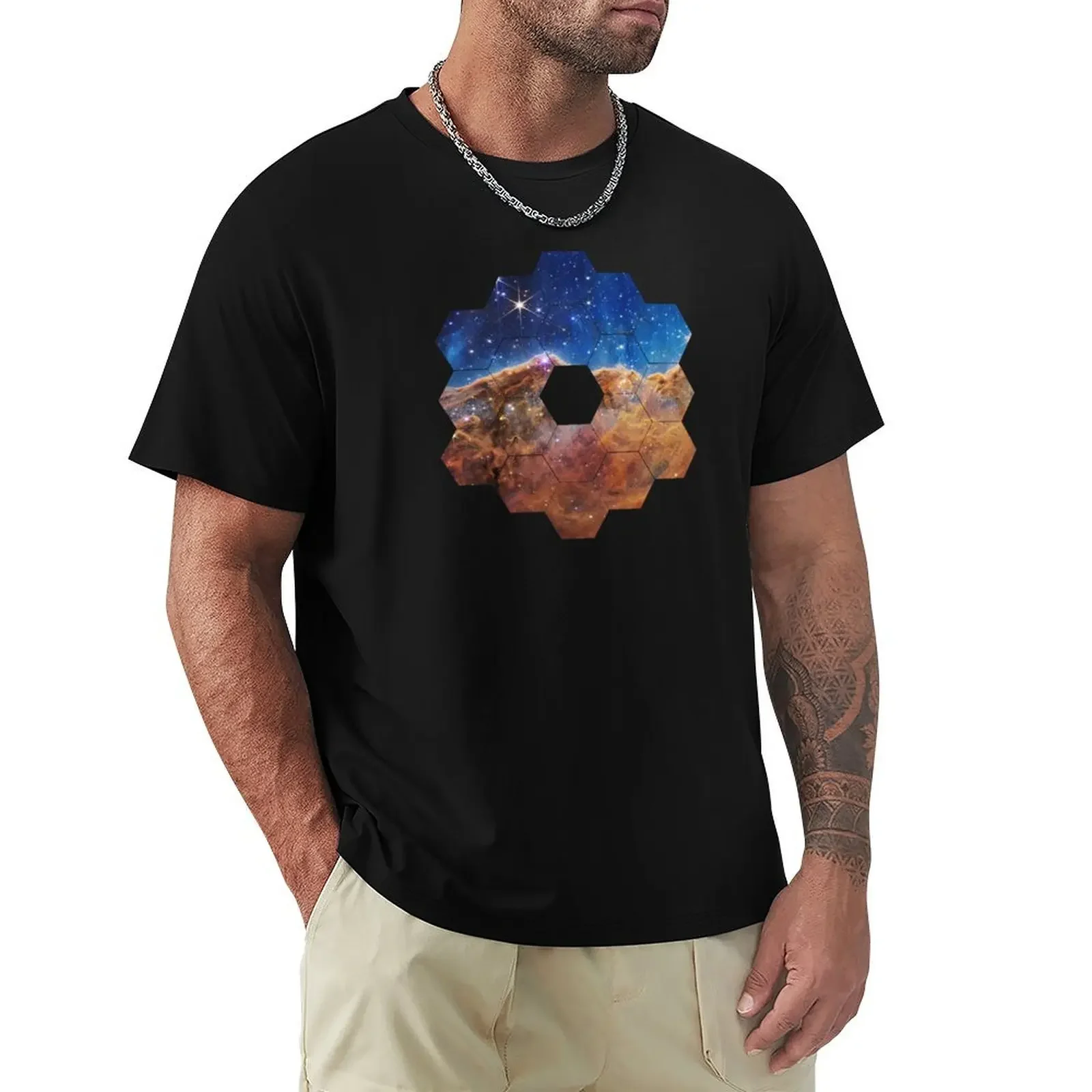 

Cosmic Cliffs, Carina Nebula, NGC 3324 (James Webb/JWST) — space poster T-Shirt cute tops summer top Men's clothing