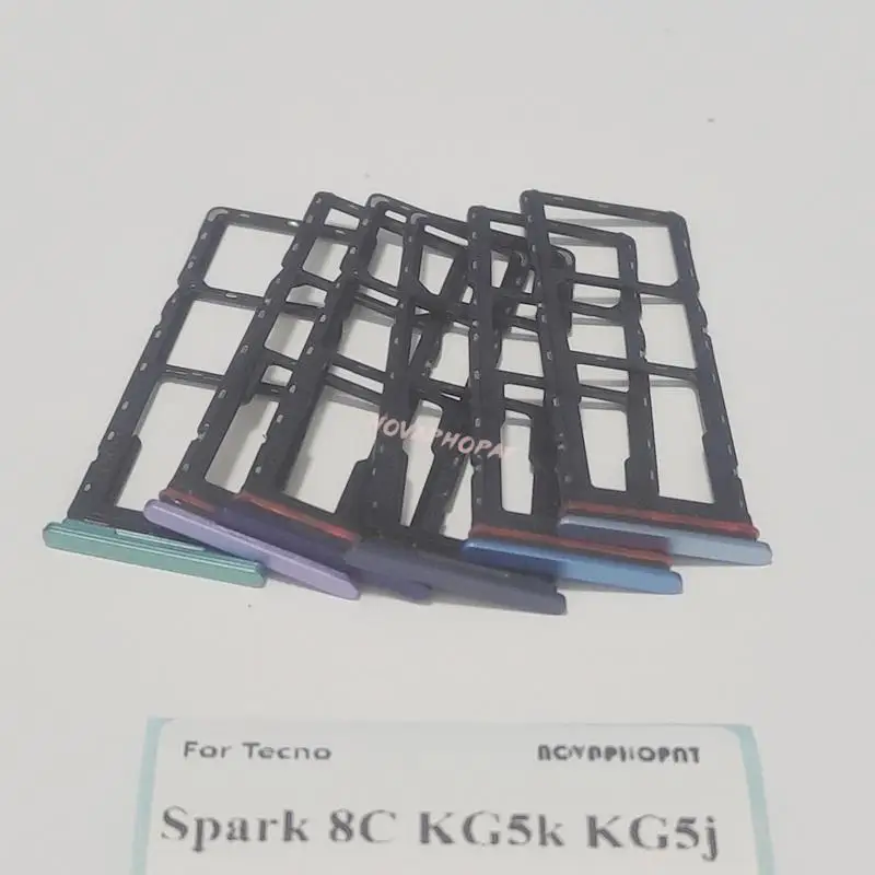 Novaphopat Brand New SIM Card Tray For Tecno Spark 8C KG5k KG5j SIM Holder Slot Adapter Reader Pin