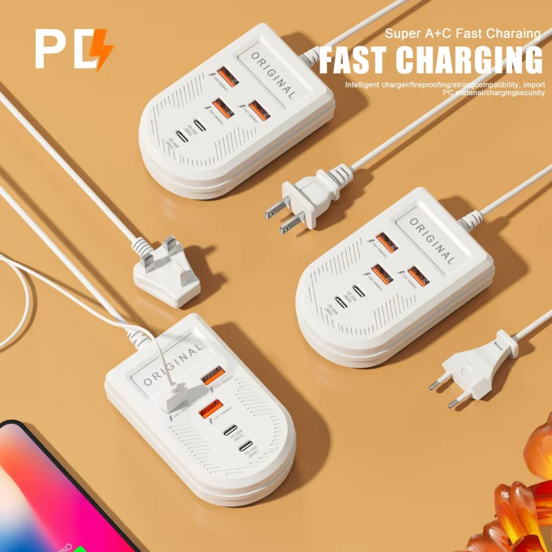 Caricabatterie da tavolo per caricabatterie Super veloce con spina a fila Pd per caricabatterie Android Apple 15
