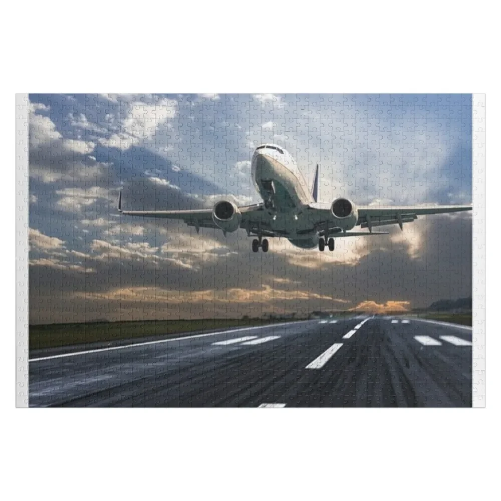 

Passenger Airplane Landing in Dusk Jigsaw Puzzle Jigsaw For Kids Iq Toys For Children Puzzle