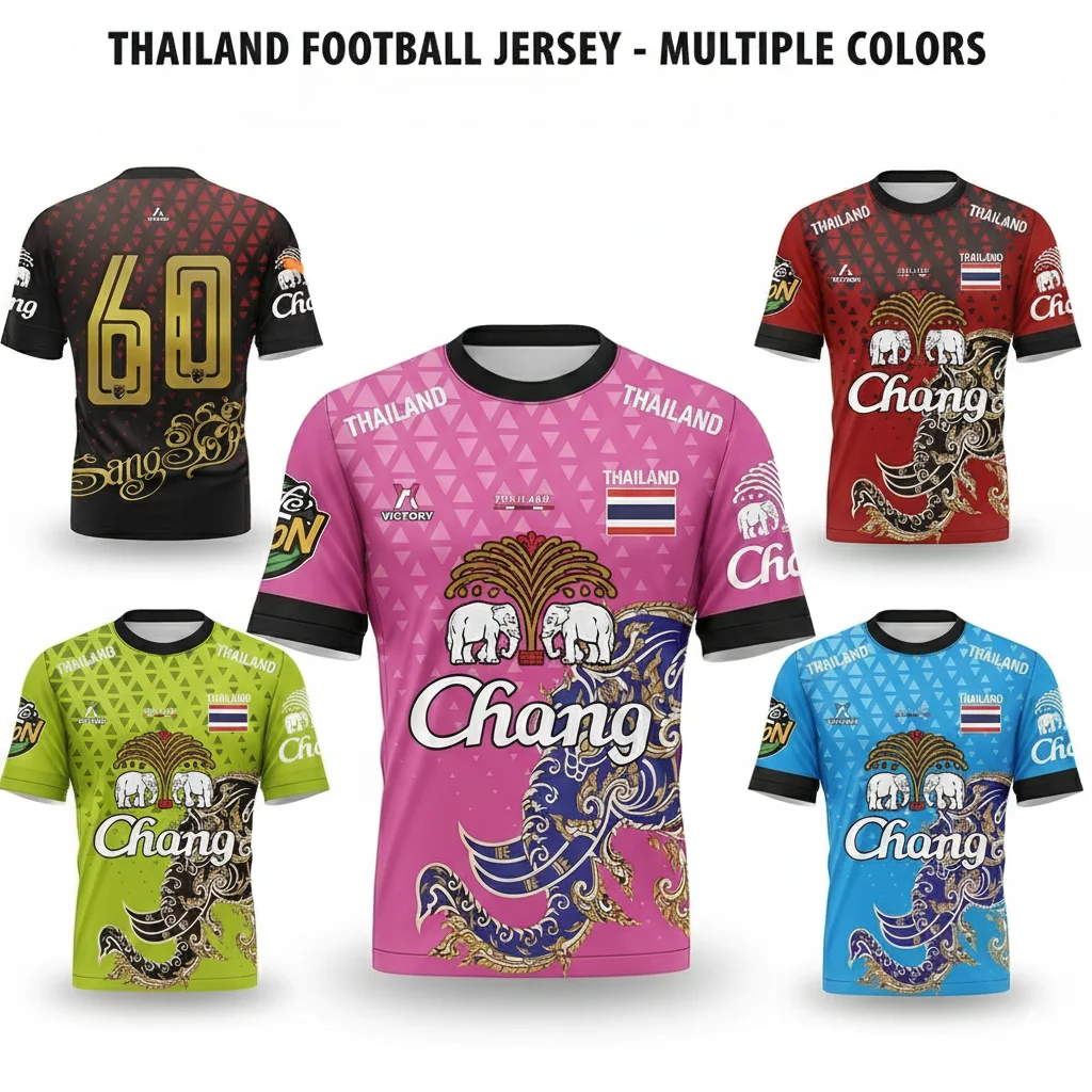 Thailand Chang Elephant 3D Print Jersey Men Pink Thai Football Short Sleeve Quick Dry Sportswear Muay Thai Oversized T-Shirt
