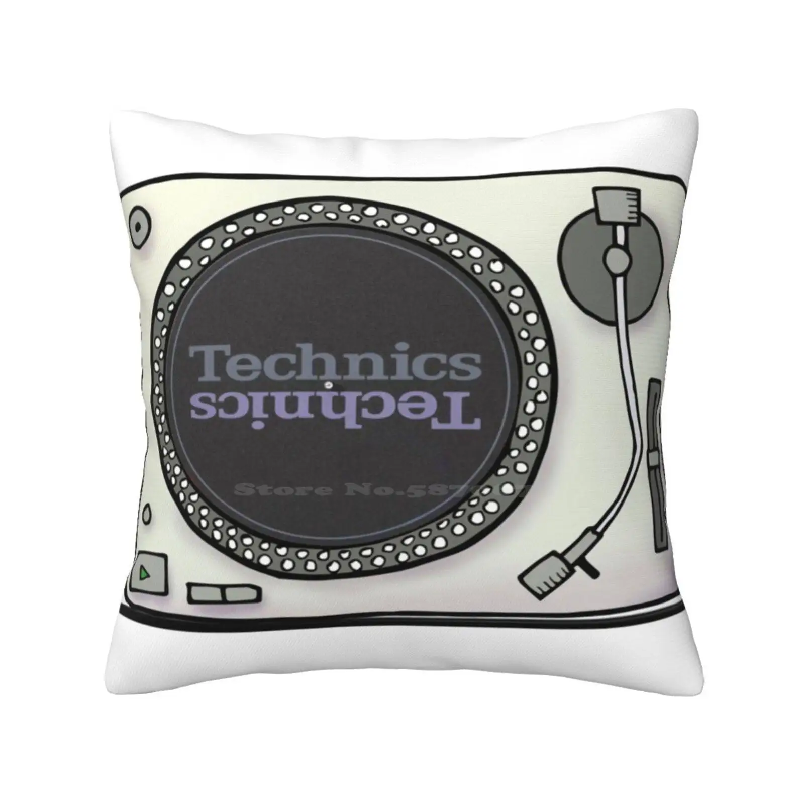 Technics And Android Dj Soft Comfortable Pillowcase Cucuvaya Space Machine Character Cool Funny Retro Music Vinyl Comic Cartoon