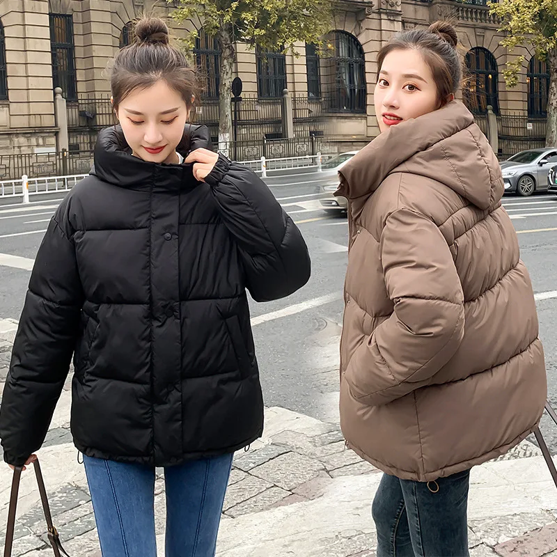 Damen ort Baumwolle Jaet Bread Sle Großer Wintermantel Slim Fit Pendeln Sle Long Sve Reißverschluss Dünnes Modell