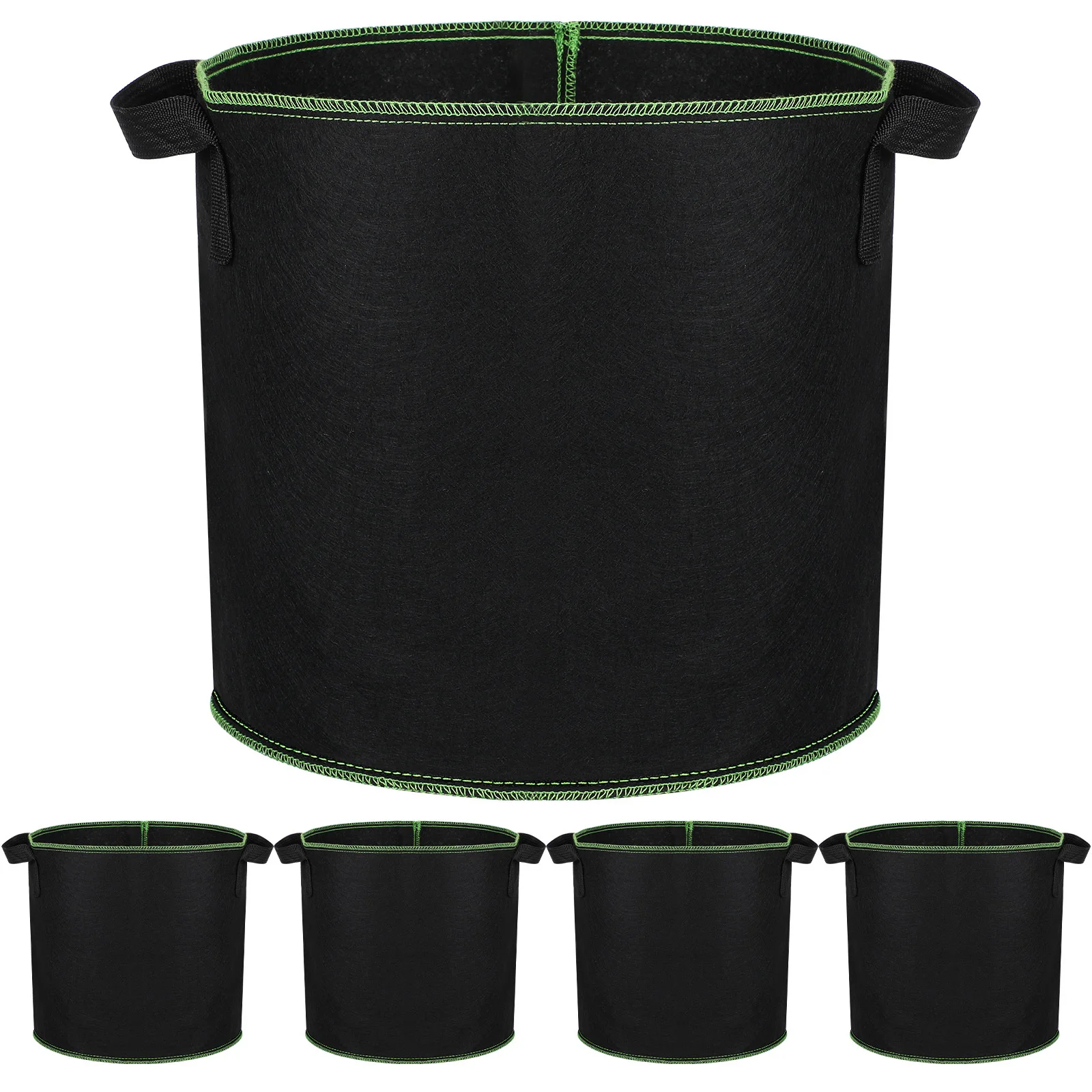 

5 pcs Plant Grow Bags 10L Non-Woven Fabric Vegetable Fruit Tree Growing Pouch Garden Planting Accessories Drainage Nutrient