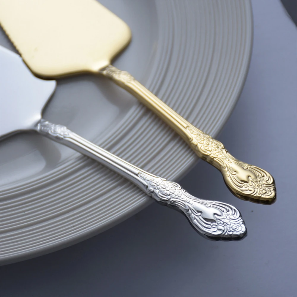 Gold Cake Shovel Spatula Baking Pastry Tools Wedding Cake Serve Party Cake Decorating Shovel Restaurant Silverware