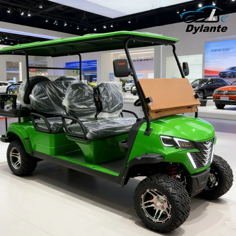 

72 В 6-местная электрическая тележка для гольфа, новая CE сертифицированная коляска для взрослых и детей, совместимая с кузовом автомобиля, стальной каркас + инженерный пластик ABS