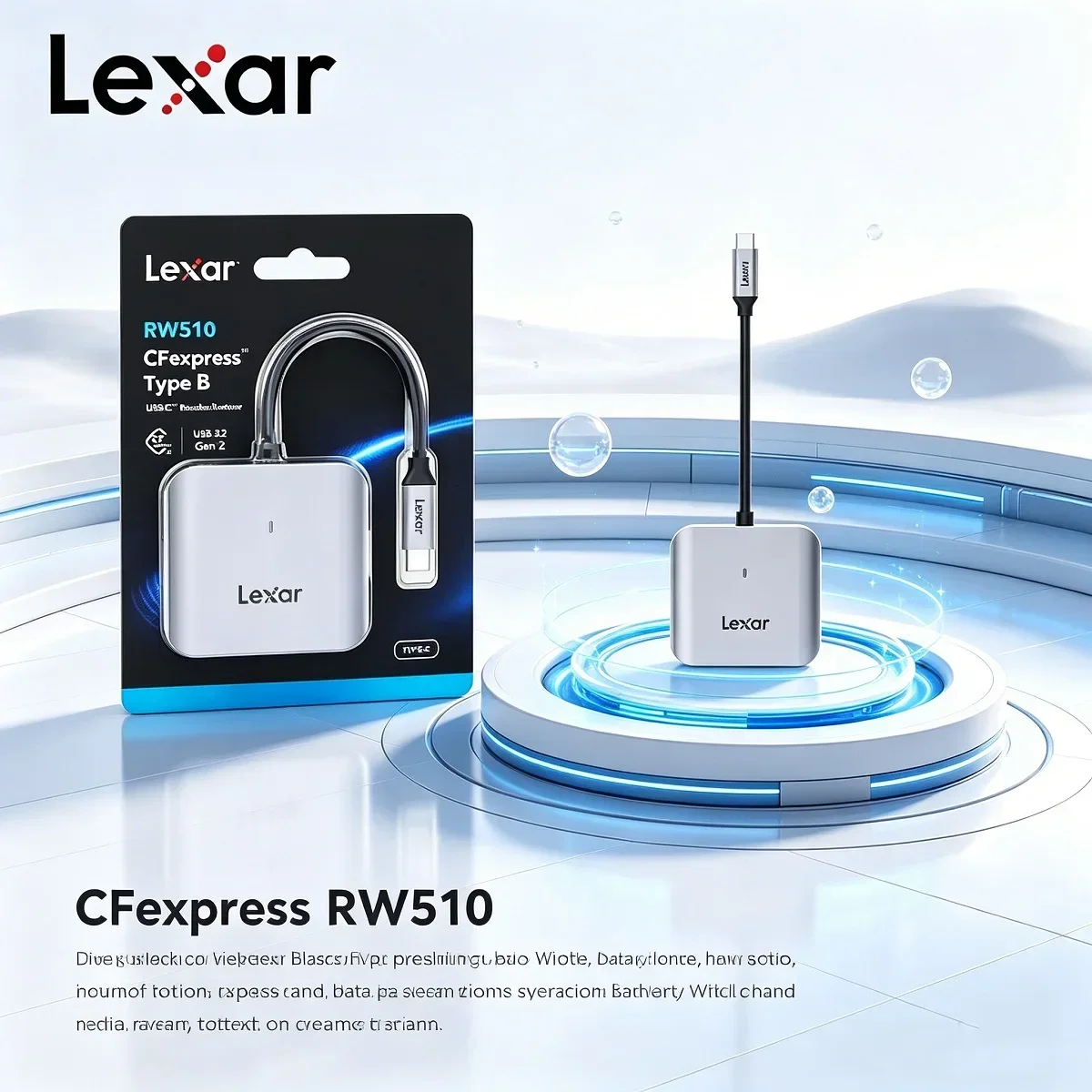 オリジナル-lexar-メモリカードリーダー-usb-32-type-c-cfexpress-type-b-カードリーダー-高速-10gbps-転送速度-cf-カード用