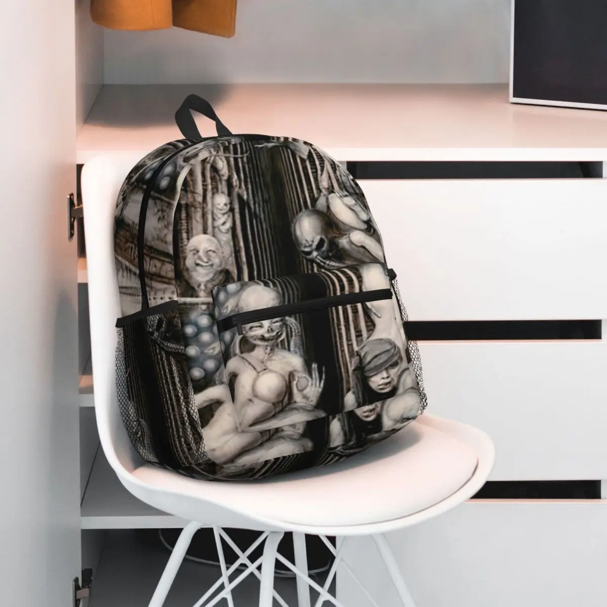 HR Giger Pattern II Student Backpack School Bag Hiking Travel Daypack for Boys Girls Bookbag Shoulder Bags