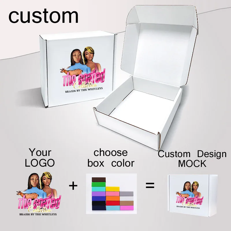 10pcs Packaging Box Perfect Gift Giving Box Strong Business Shipping Box Logo Customize Cardboad Box Pink Black White Red Blue