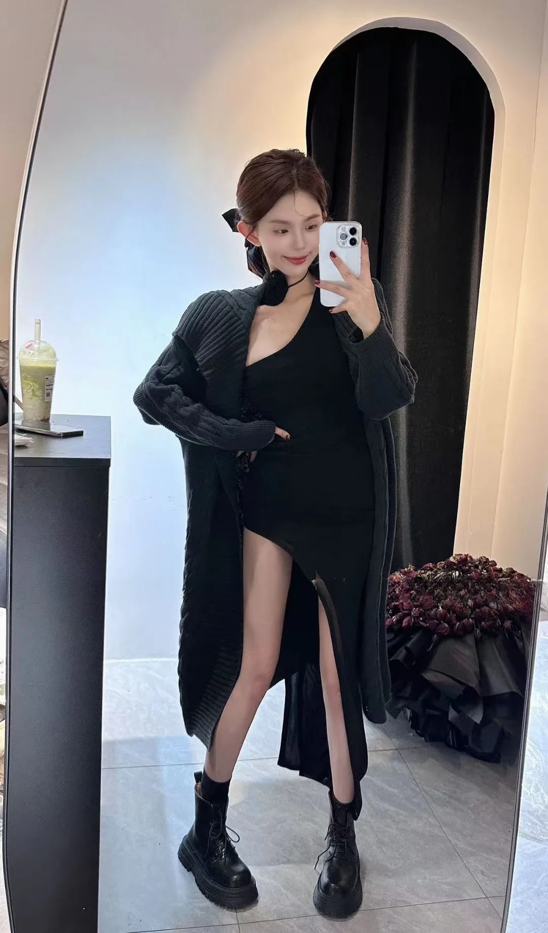 

2024 New Autumn and Winter Korean Style Loose Slimming Mid-length High-end Knitted Suspender Skirt Two-piece Suit for Women