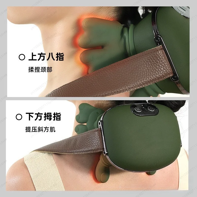 4D Massager for Neck and Shoulder, Fingers-Like Pressure, Cervical Trapezius Muscle Relaxer, Electric Pulse Pain Relief