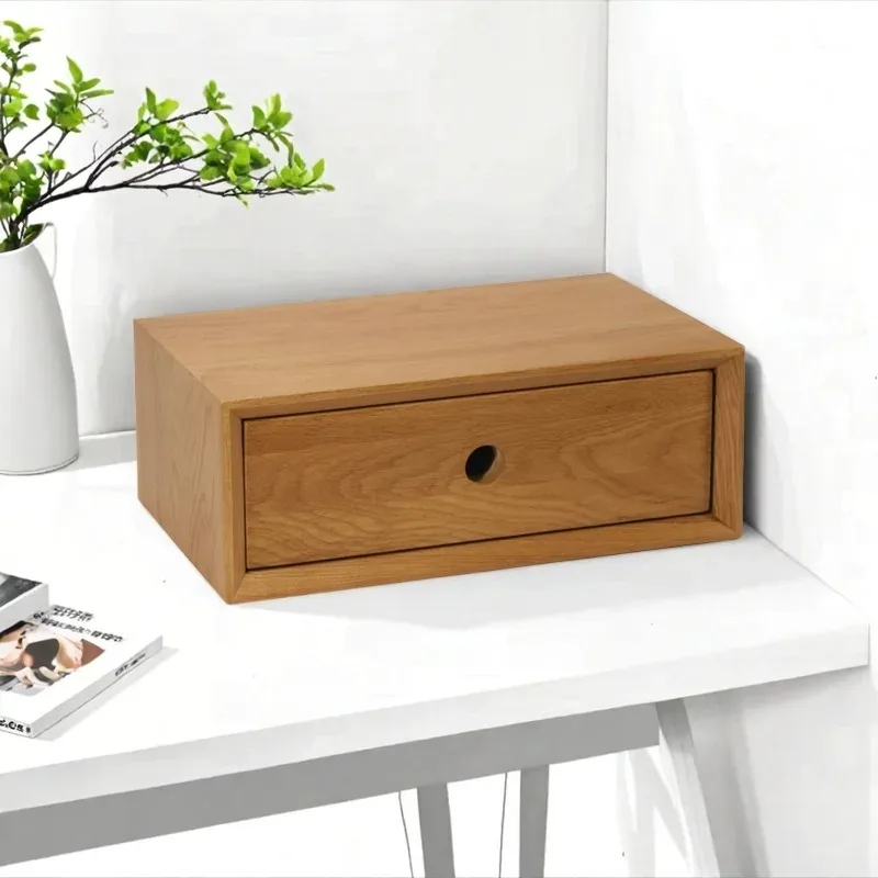 Wall Mounted Nightstand with Drawers, Solid Wood Bedside Storage Shelf, Modern Minimalist Floating Organizer for Bedroom