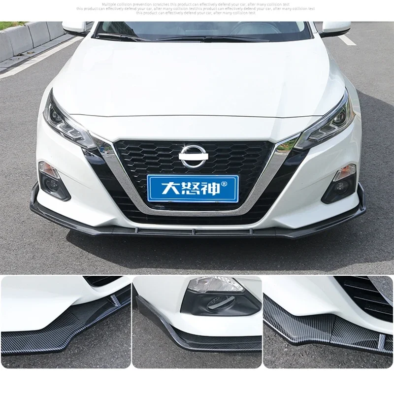 Car front bumper 3-section carbon fiber pattern color ABS material suitable for Nissan Teana 2019 car exterior parts