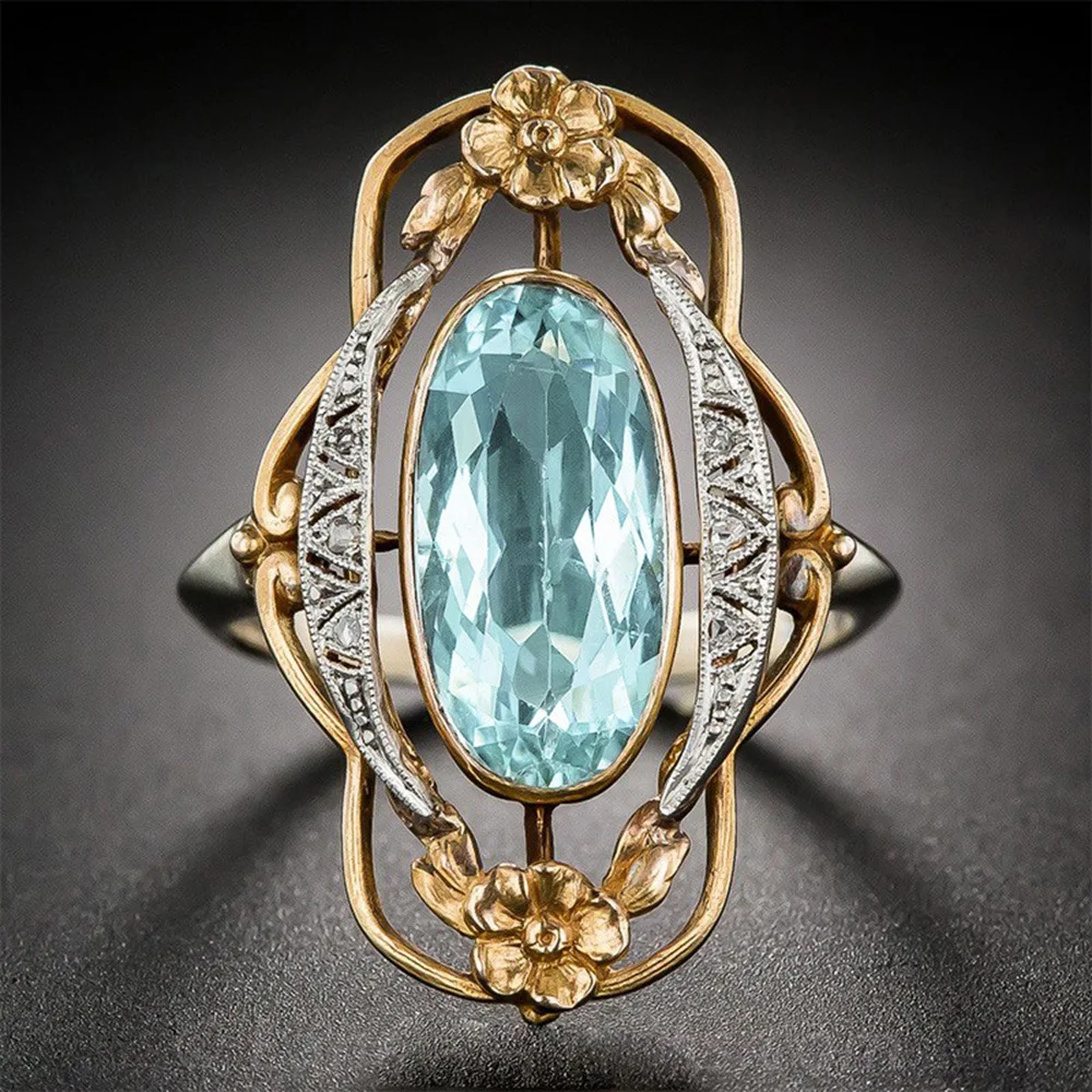 

100% 925 Sterling Silver Retro Hollowed out rings for women natural kyanite Gemstone Wedding Engagement Rings mujer Fine Jewelry