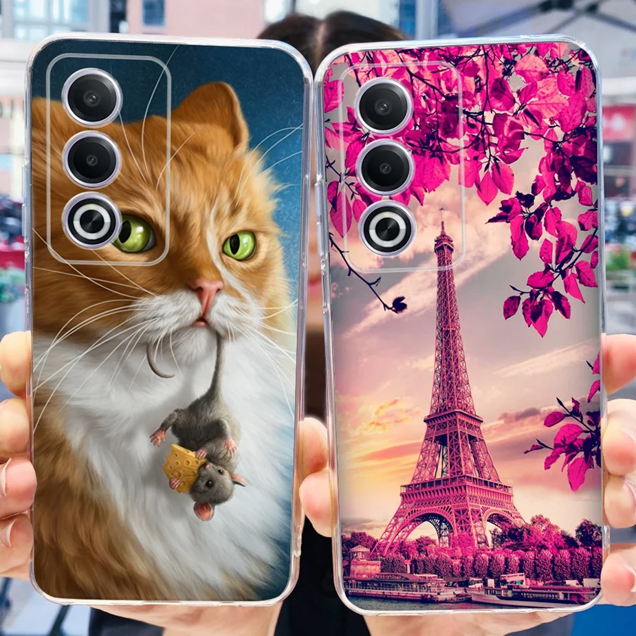 For Oppo A80 5G Case CPH2639 Cute Cat Butterfly Painted Cover Soft Slim Phone Case For Oppo A3 Pro A3Pro OppoA80 5G Fundas Coque