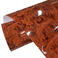 Película de envoltura de vinilo de grano de madera brillante de primera calidad, pegatina autoadhesiva DIY, lámina de envoltura de coche automotriz con liberación de aire