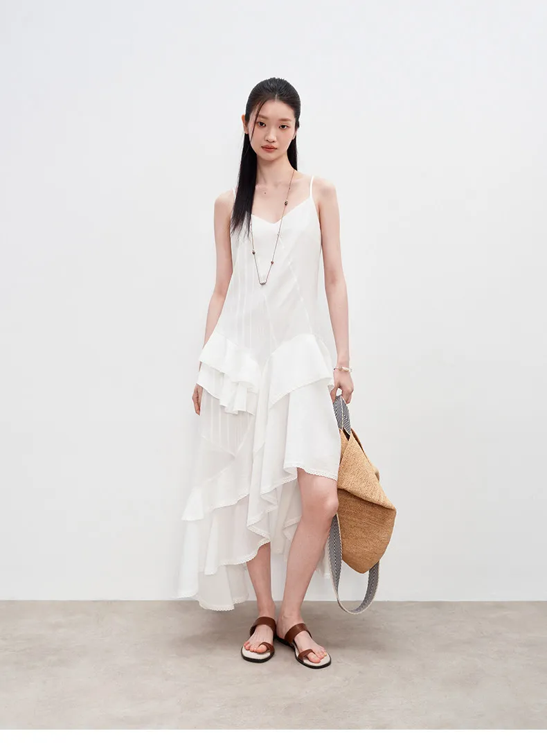 

Triple Texture Heavy Industry Cut Irregular Suspender Dress Women's 2026 Summer New Model Vestido Feminino