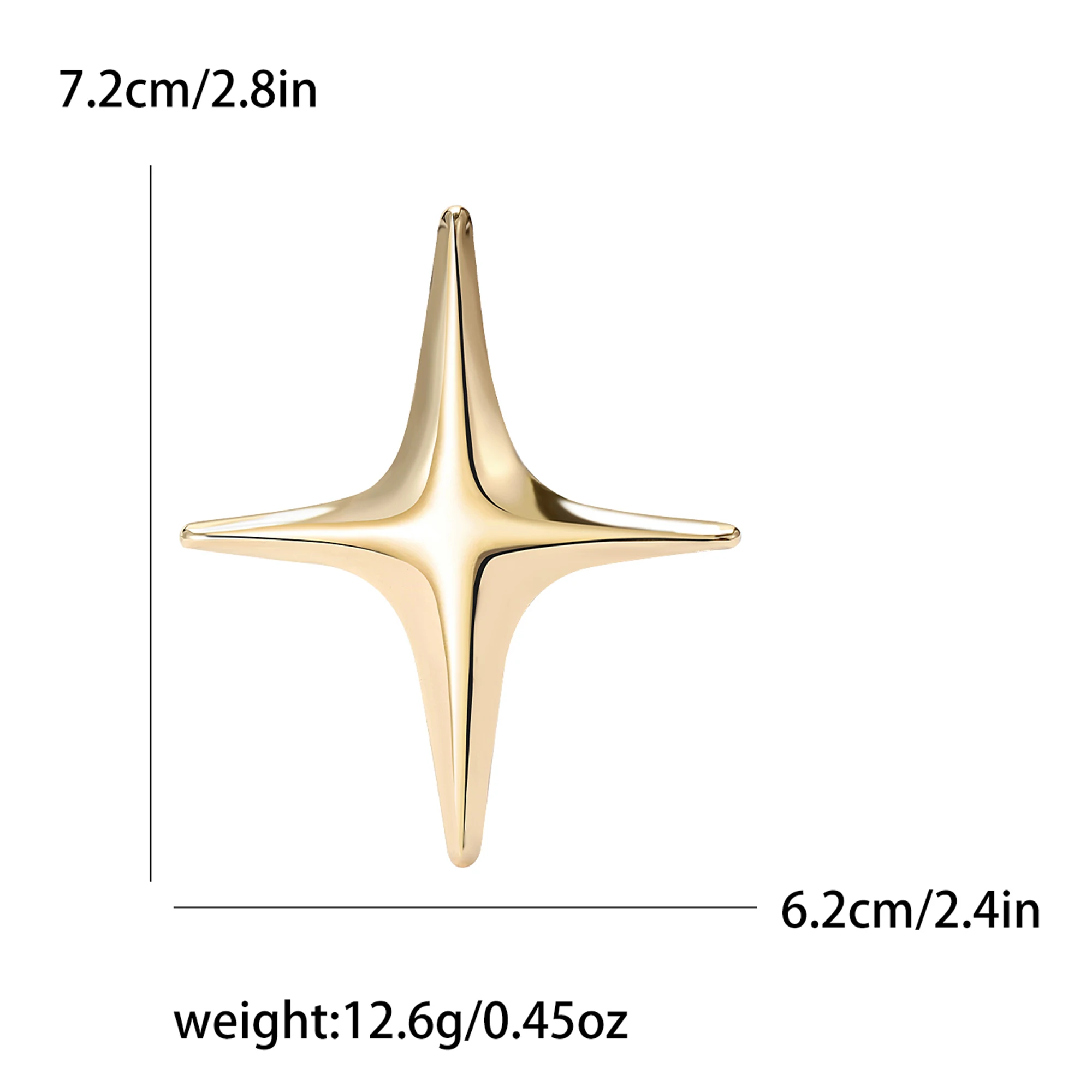 Creative Baroque Cross Star Brooches for Women Unisex Alloy Pins 2-color Available Casual Party Accessories Gifts