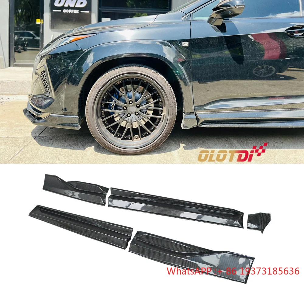 A Style Carbon Fiber Body Kits Side Surrounded Extension Lip Side Skirts for Lexus RX F-Sport 2019-2021 Car Bumpers