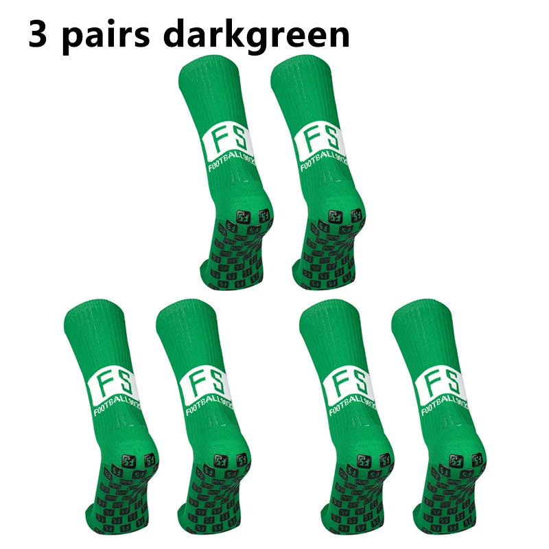 3 pairs New Men Women Square FS Pattern soccer Socks Breathable Sports Silicone Non slip Grip Football Socks calcetines hombre