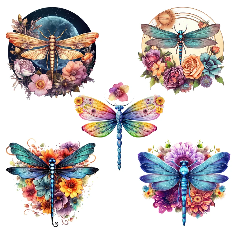 Three Ratels RR205 Beautiful watercolor dragonfly art stickers  for room decoration toilet stickers