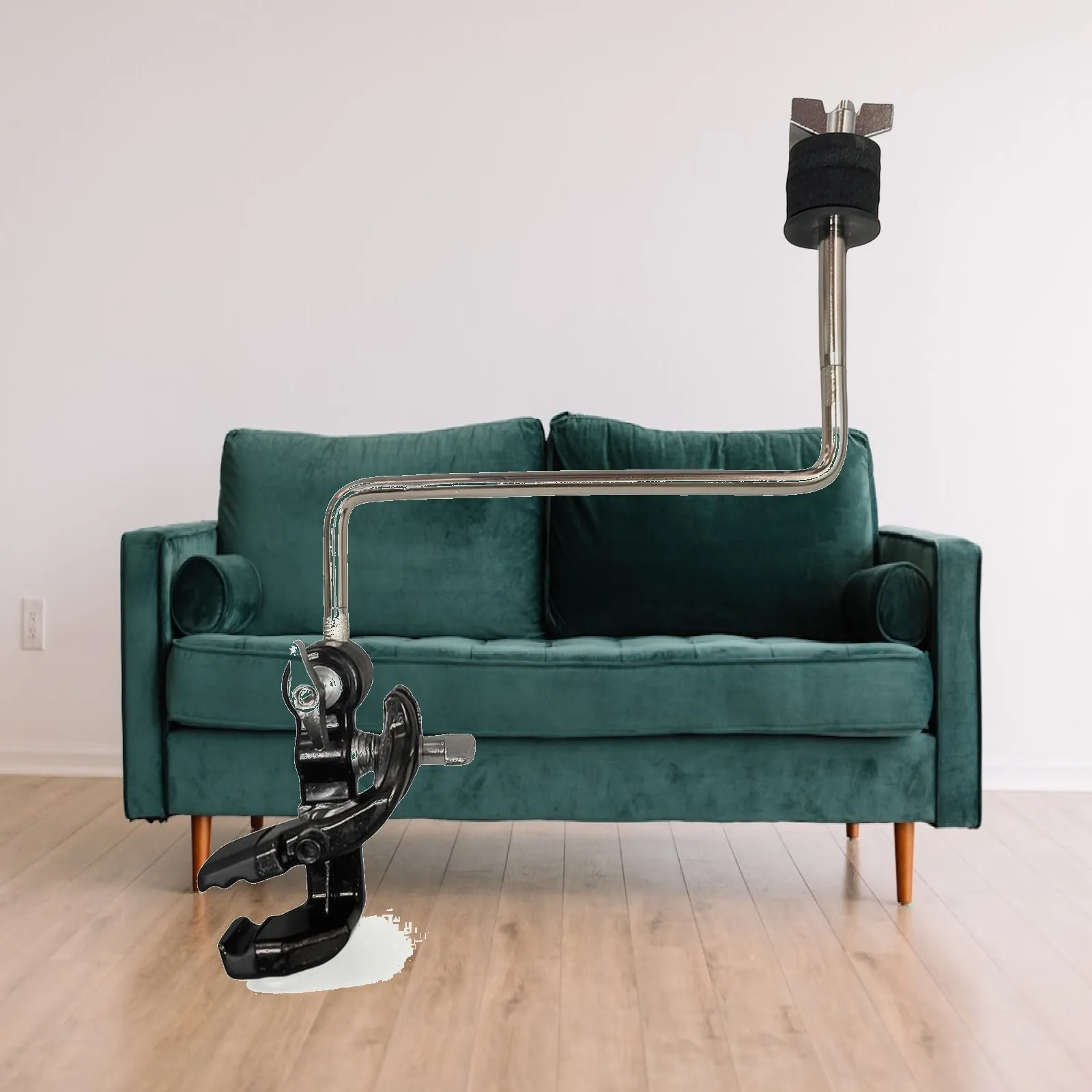 Drum Clamp with L-Rod Easy Installation Percussion Accessory Clamp Cowbell Holder Heavy Duty Hardware Multifunctional