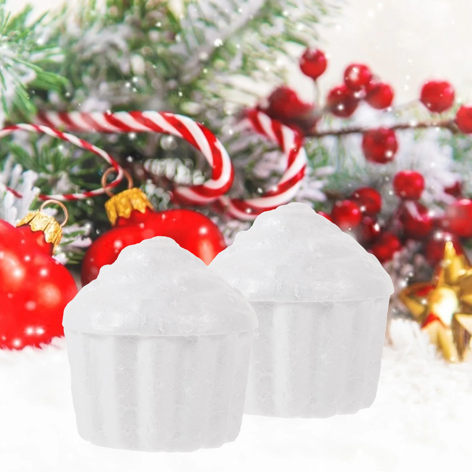 10 stks 7.8 Cm Wit Foam Cake Craft Voor Kinderen Diy Schilderen Decoreren Educatief Kunstproject Kerstmis Nieuwjaar Ornament