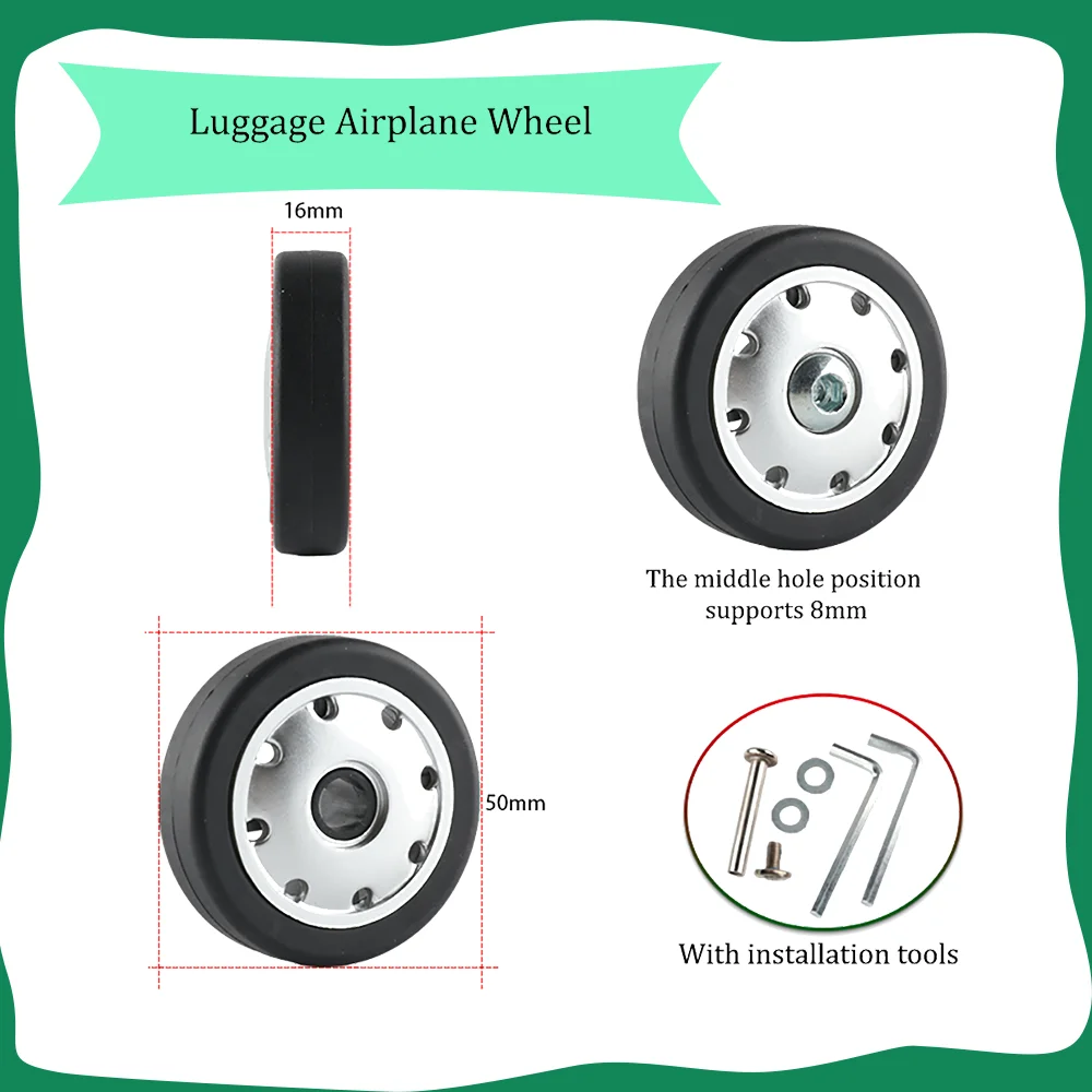 FJ 50-16 Luggage Replacement Wheels Leather Suitcase Bag Airplane Rim Wear-Resistant Silent Solo Wheel Replacement Repair