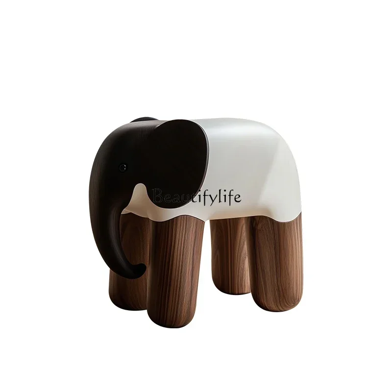

D06Creative solid wood shoe changing stool light luxury high-end animal decorative stool
