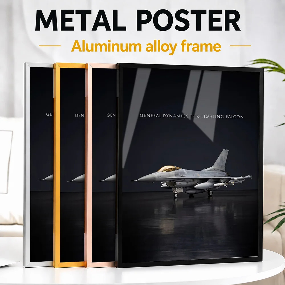 General Dynamics F-16 Fighting Falcon Jet Framed Metal Print Personalized Flight Tribute Wall Art Ideal For Office Or Pilot Gift