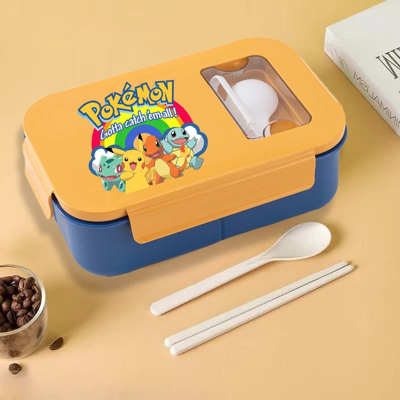 

pokemo Lunch Box fashion Boys Girl Microwave Safe cute Bento Box Kids Anime Toast Box Cartoon Portable Leak-proof Food Container