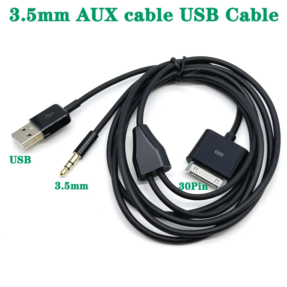

30 Pin USB 3.5mm Male Charger Cable For IPhone 4 4s 3G 3GS iPod Adapter Accessories Nano Touch Charging Data Cable Usb Charger