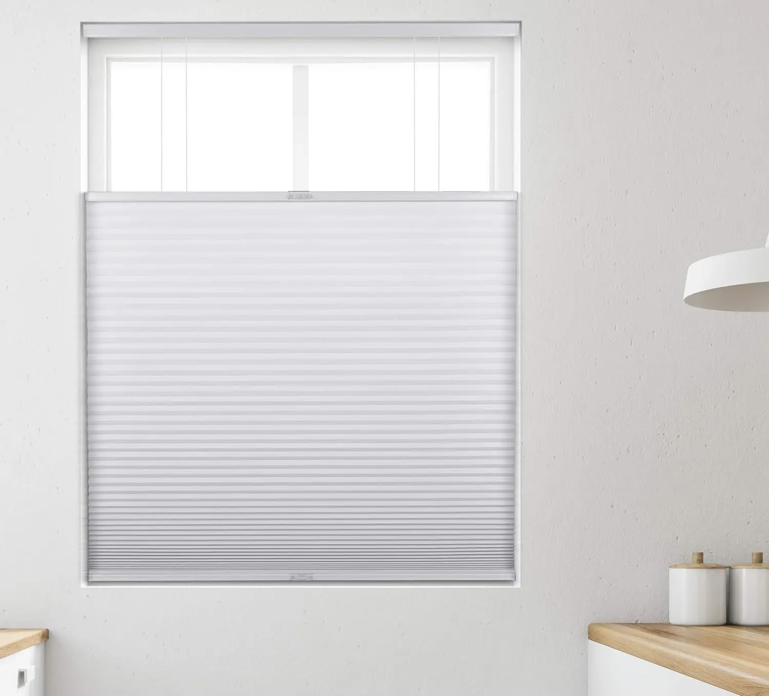 Pufeike Cordless Top Down Bottom Up Cellular Honeycomb Shades 100% Blackout Blinds Single Cell