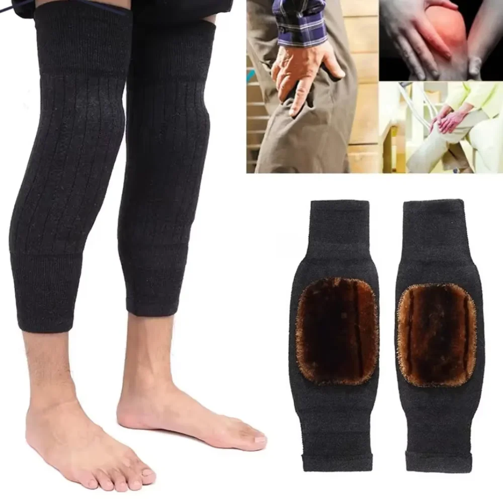 

1 пара унисекс, кашемировые шерстяные наколенники, зимние теплые термонаколенники, утолщенные удлиненные наколенники, рукава, поддержка артрита