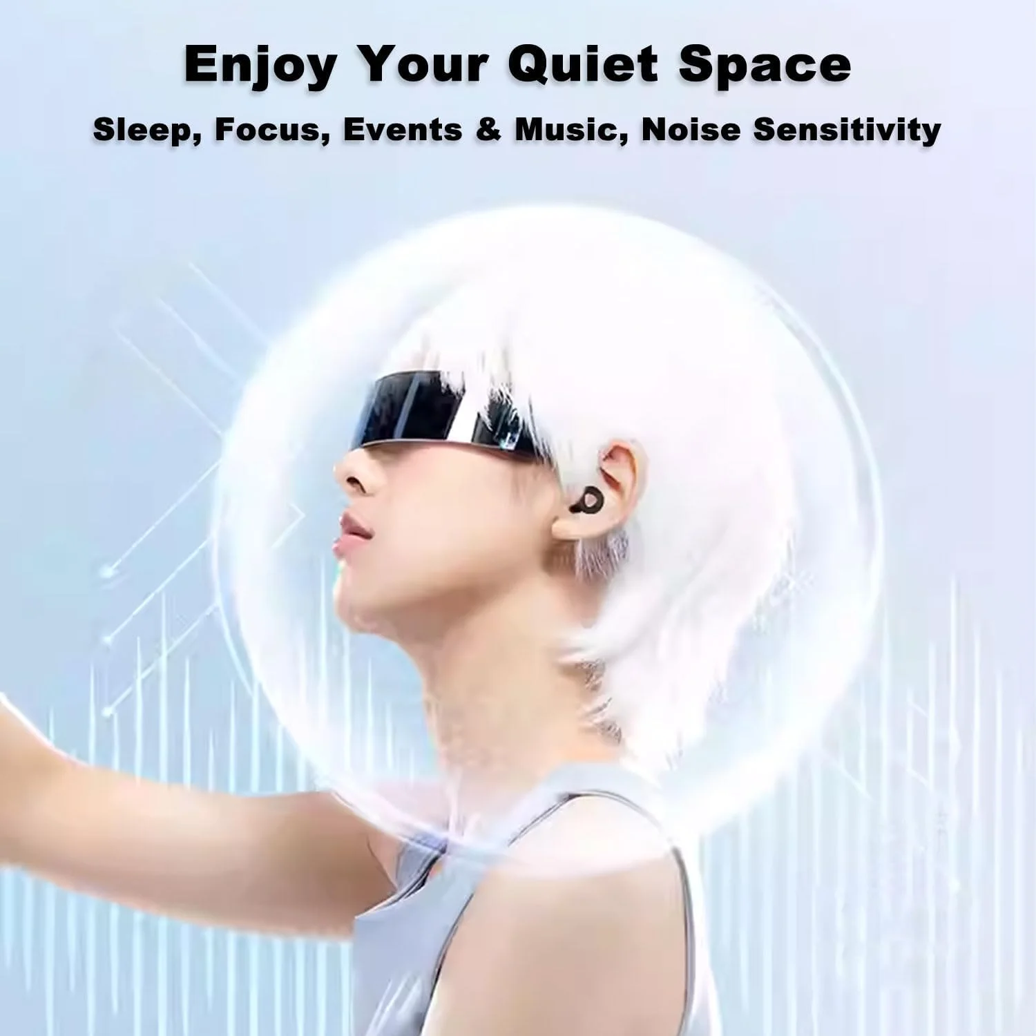 XYM Silicone Soundproof  Anti Noise Bullet Type Earplugs Portable Sports, Sleep  Noise Reduction Silicone Earplugs Reusable
